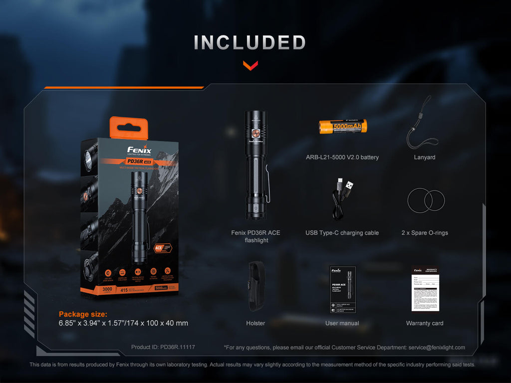 Fenix PD36R ACE Customizable Multi-Mode Flashlight SpadezStore