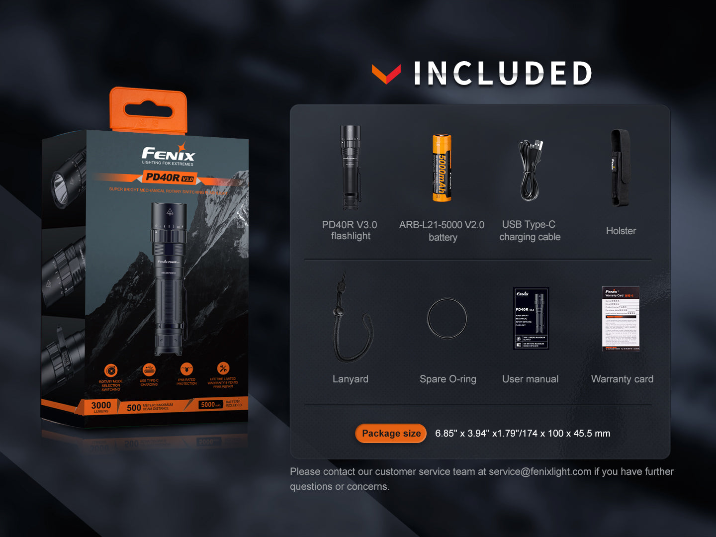 Fenix PD40R V3 Rechargeable Flashlight SpadezStore