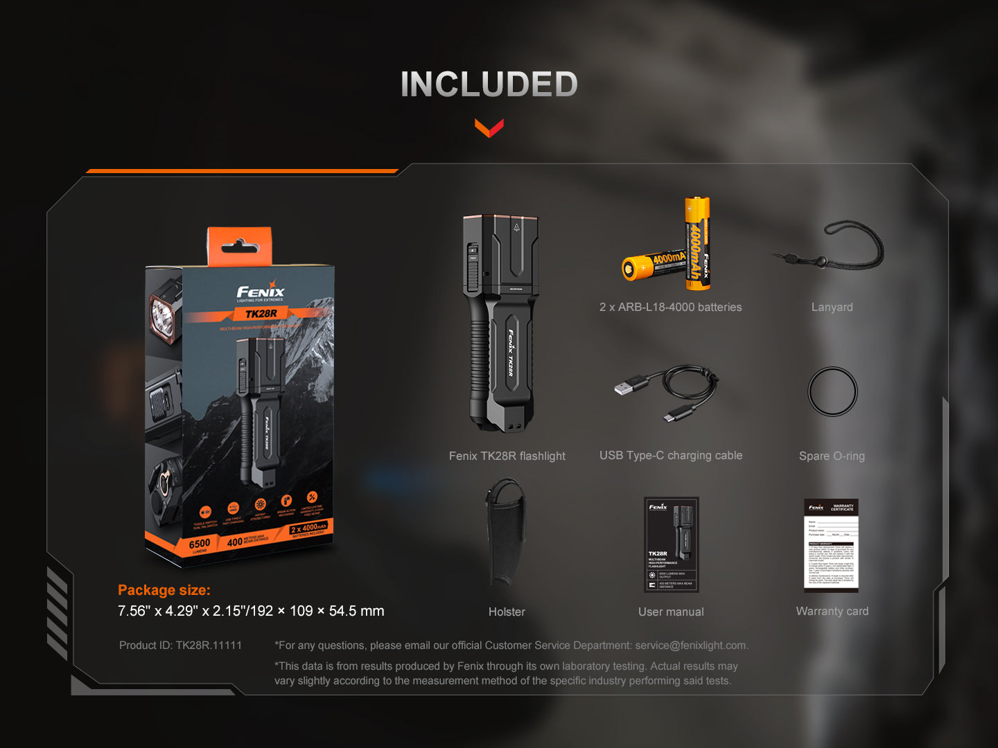 Fenix TK28R Multi-LED High-Performance Flashlight - 6500 Lumens SpadezStore