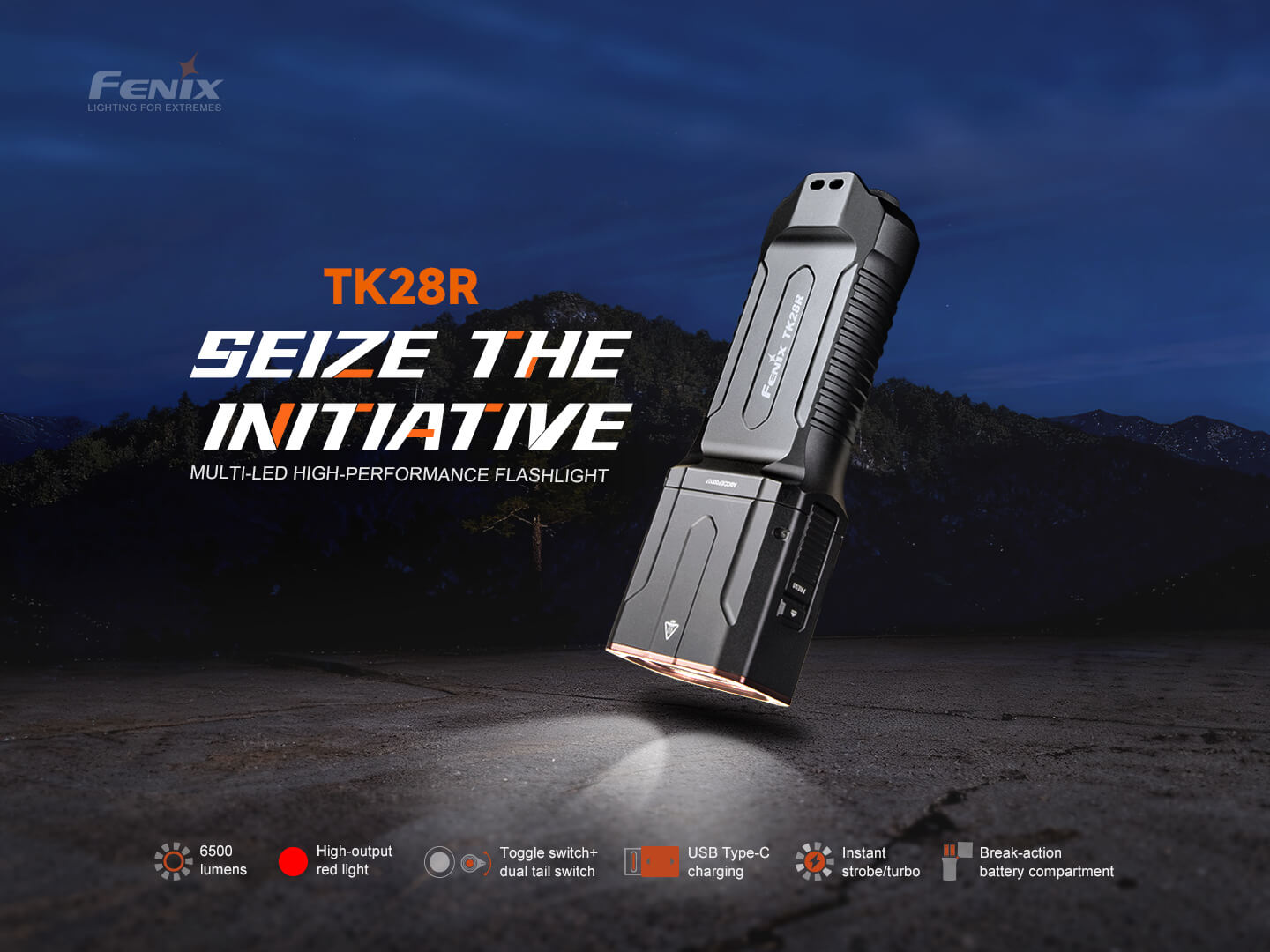 Fenix TK28R Multi-LED High-Performance Flashlight - 6500 Lumens SpadezStore