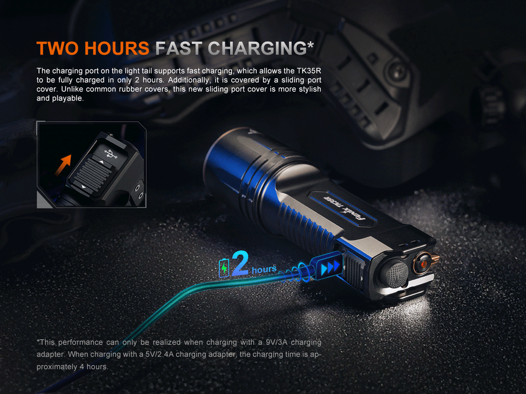 Fenix TK35R Rechargeable High-Performance Tactical Flashlight with UV Output SpadezStore