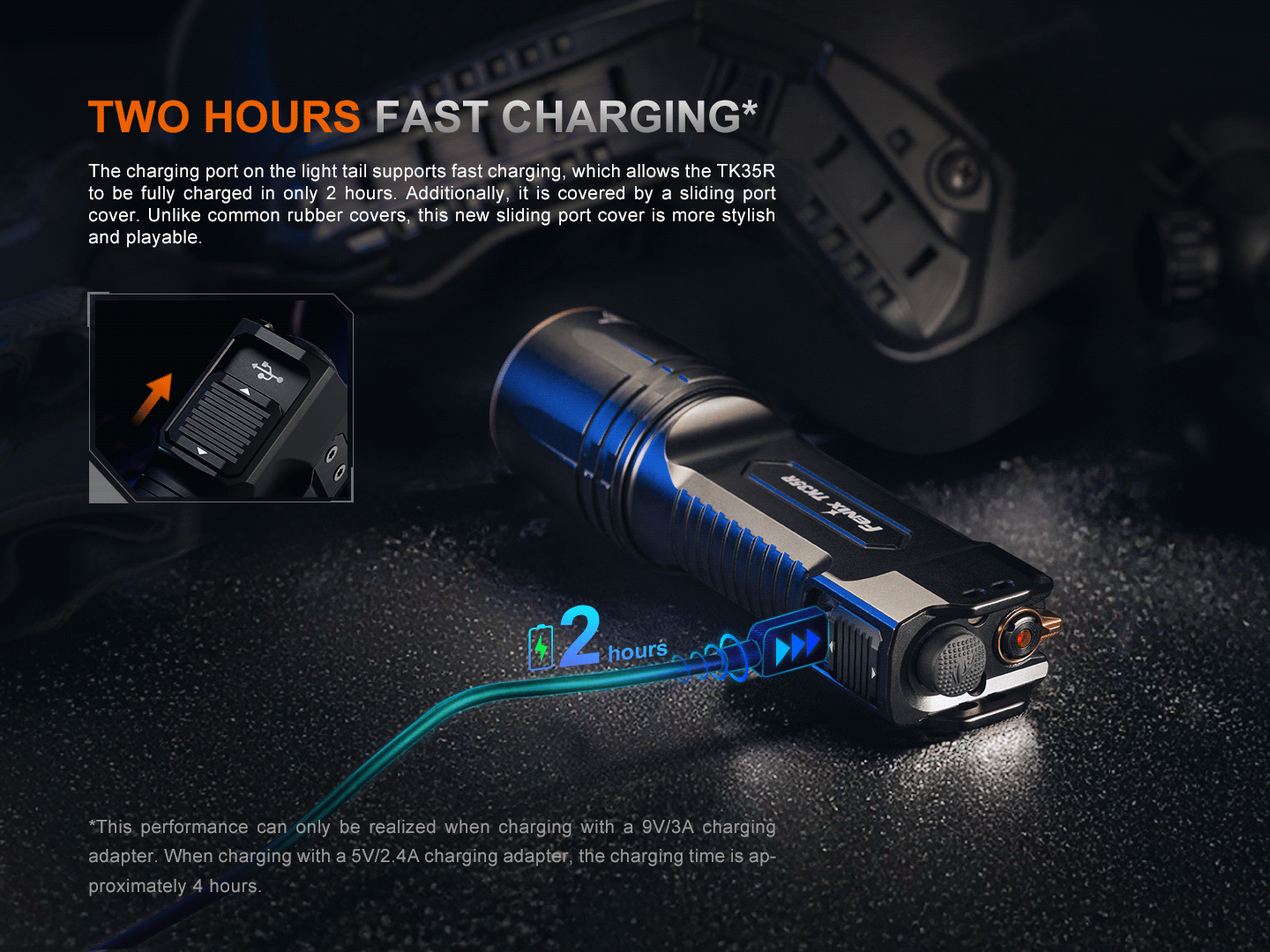 Fenix TK35R Rechargeable High-Performance Tactical Flashlight with UV Output SpadezStore