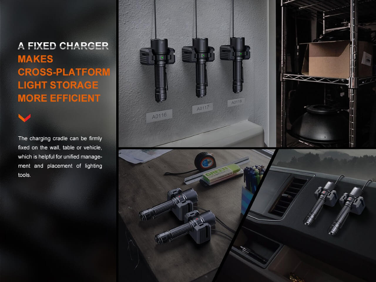 Fenix WF26R Cradle Charging LED Work Flashlight SpadezStore