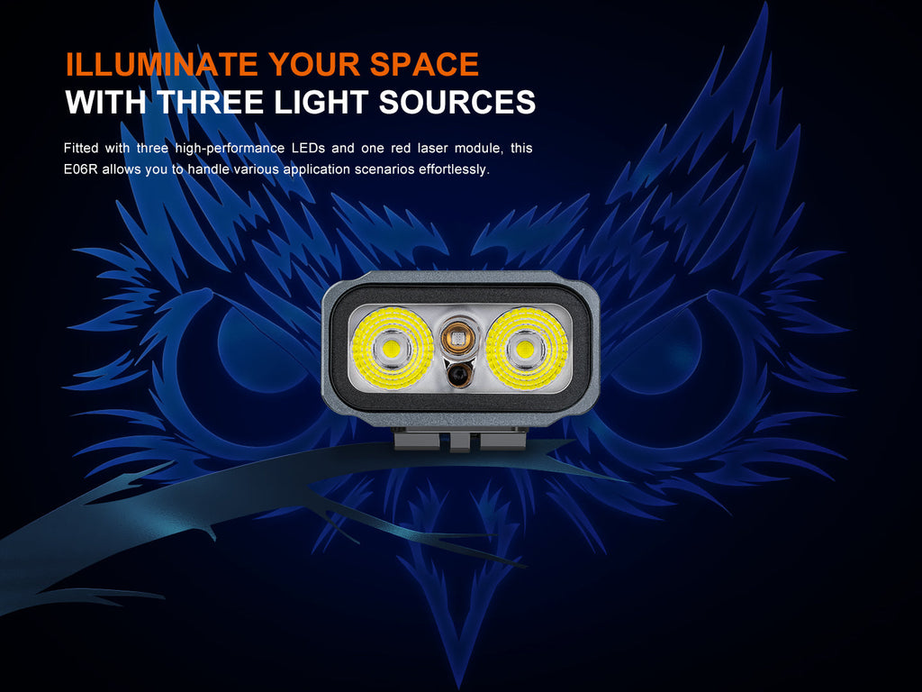 Fenix E06R Keychain Light with White, UV, and Red Laser Lights SpadezStore