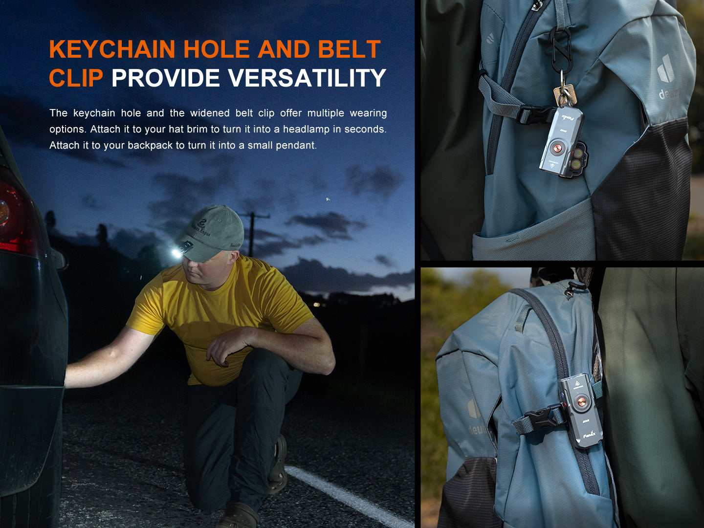 Fenix E06R Keychain Light with White, UV, and Red Laser Lights SpadezStore