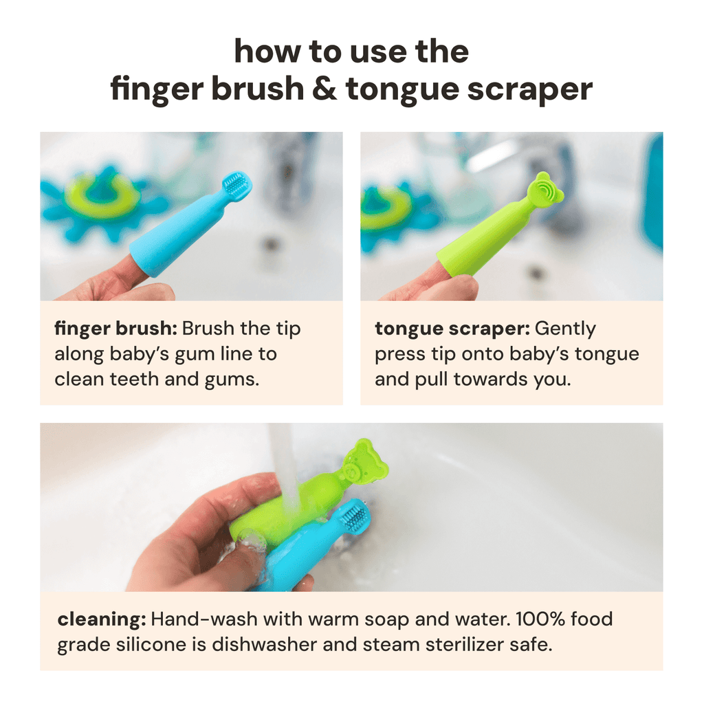 Oogiebear finger brush and tongue scraper SpadezStore