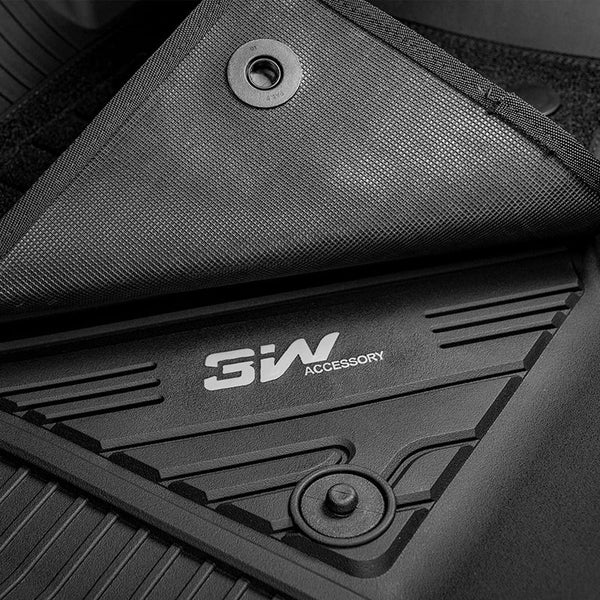 3W Ford F150 Custom Floor Mats F-150 Lightning SuperCrew Cab 2015-2024 Not Fit Vinyl Floor TPE Material & All-Weather Protection SpadezStore