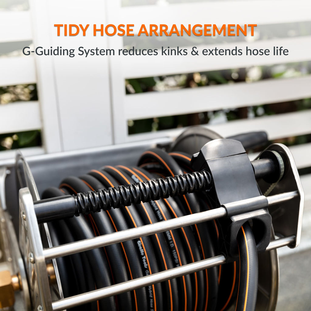 Giraffe Tools Wall Mounted Hose Reel-Stainless Steel-Heavy Duty SpadezStore