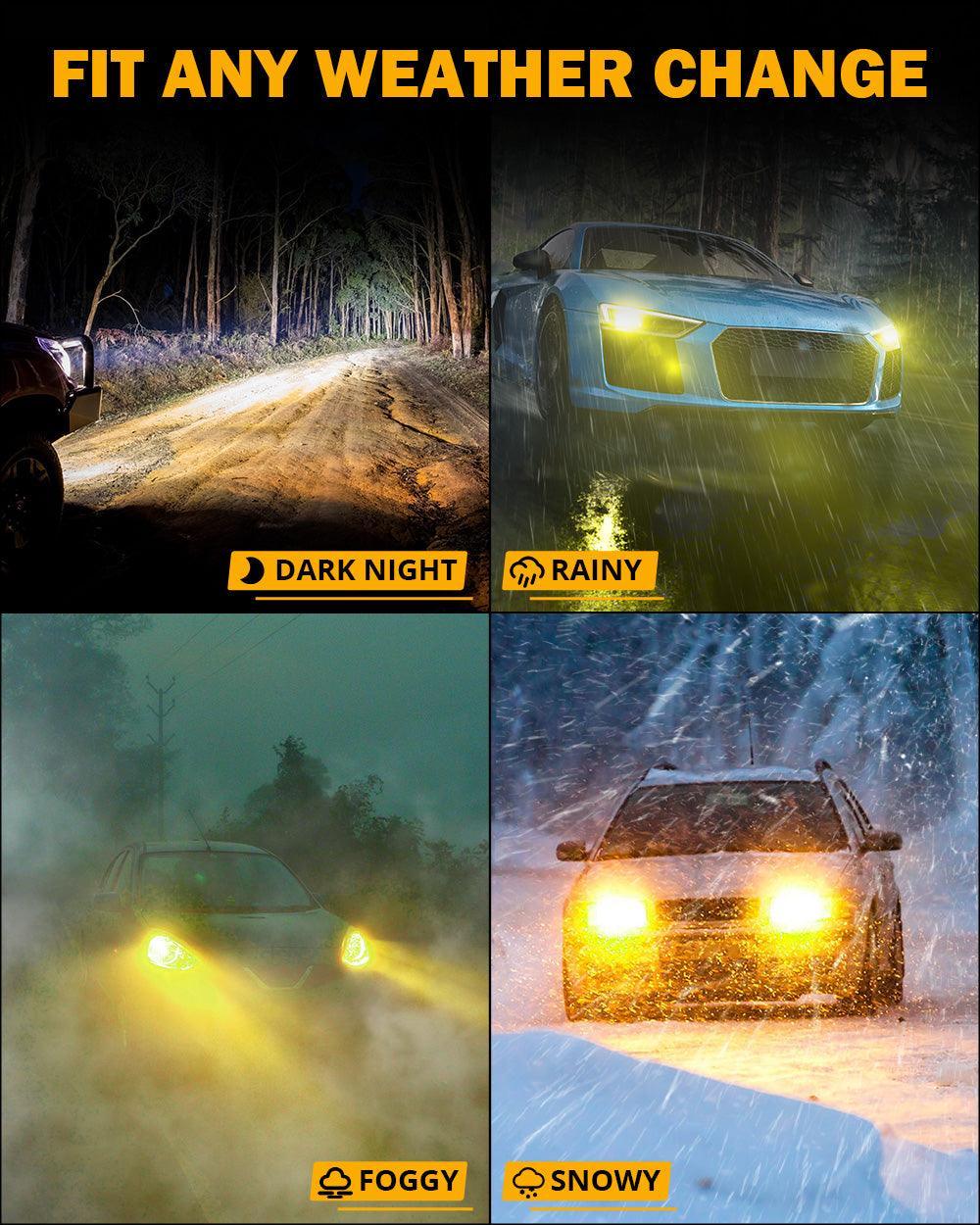 Auxbeam H4/9003 RGB LED Headlight Bulbs/DRL/Fog Light R7 Series 70W 25000LM 6500K Cool White + RGB Remote Control | 2 Bulbs
