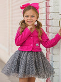 Mia Belle Girls L.O.L. SURPRISE! Diva Tweed Blazer and Leopard Tutu Skirt Set SpadezStore