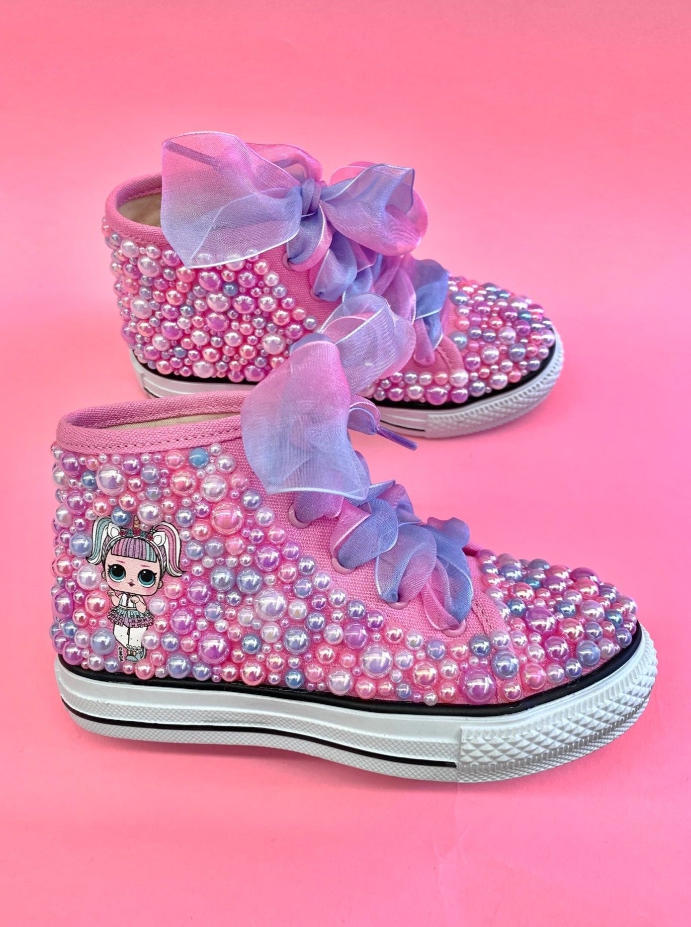 Mia Belle Girls L.O.L. SURPRISE! Unicorn Beaded Sneakers SpadezStore