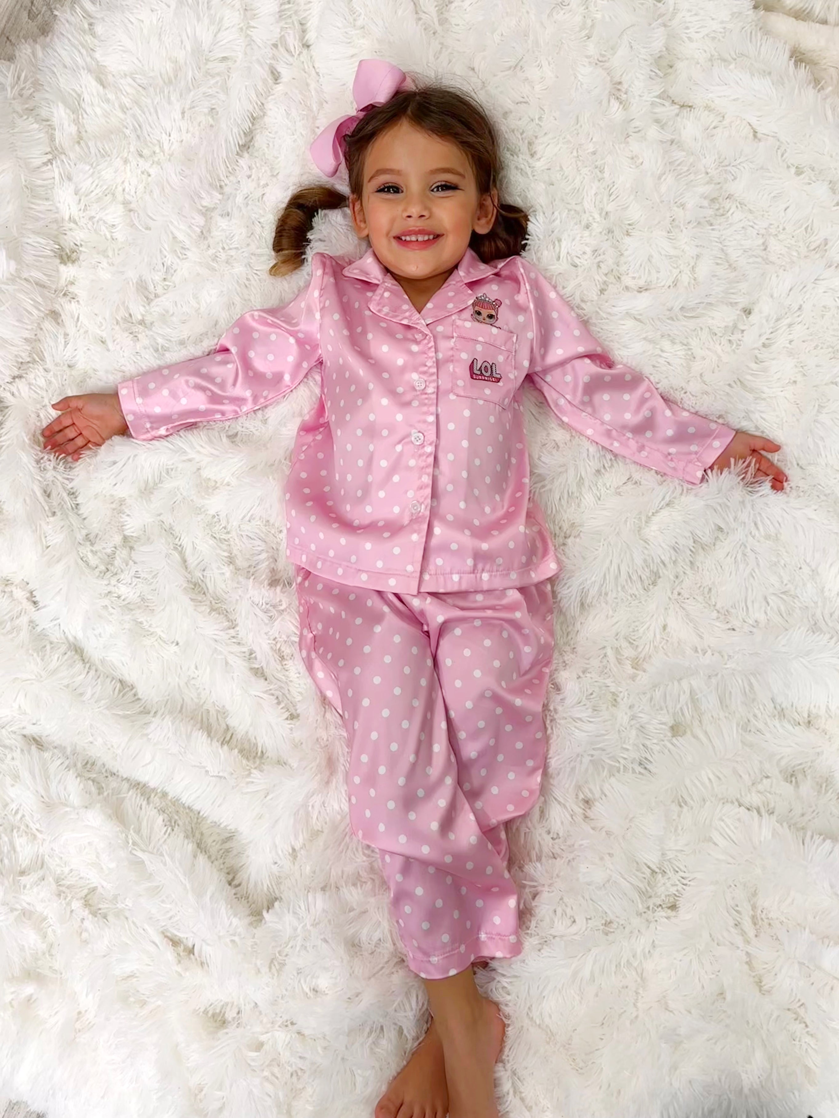 Mia Belle Girls L.O.L. SURPRISE! Center Stage Silky Polka Dot Pajama Set SpadezStore