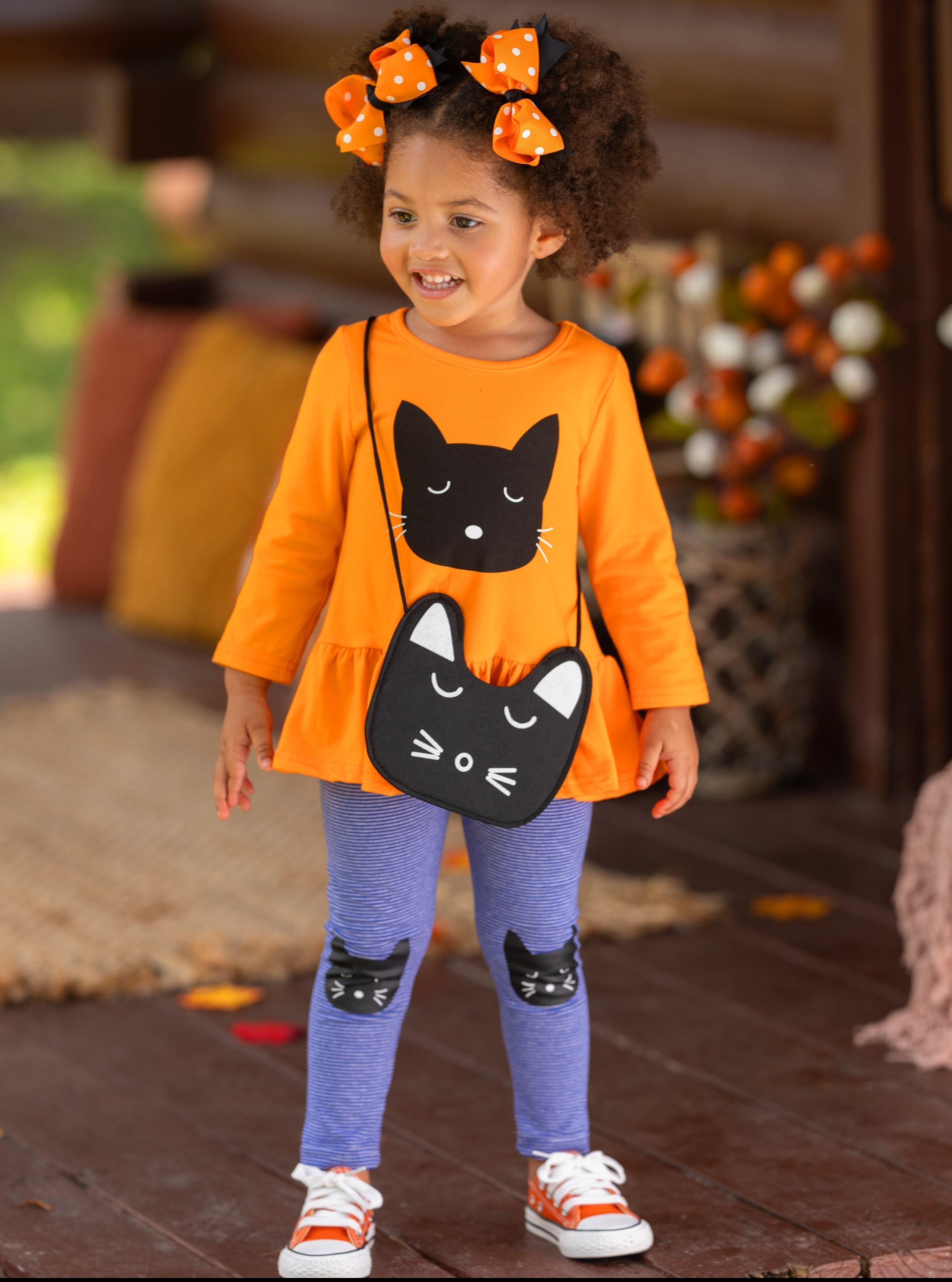 Mia Belle Girls Cool Cats Tunic and Legging Set SpadezStore