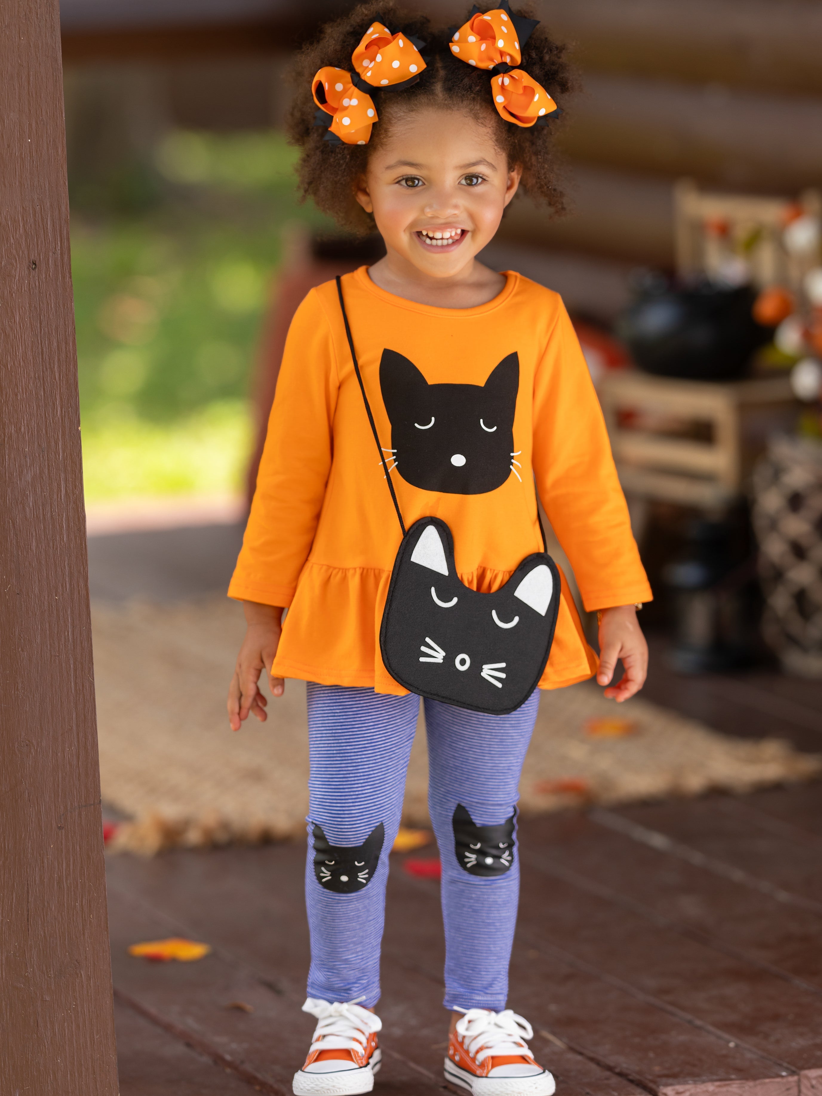 Mia Belle Girls Cool Cats Tunic and Legging Set SpadezStore