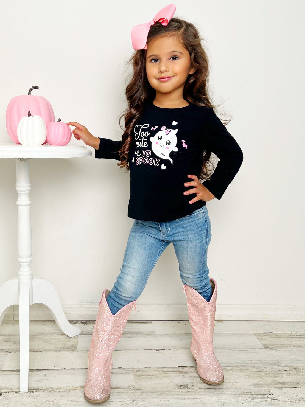 Mia Belle Girls Too Cute To Spook Long Sleeve Top SpadezStore