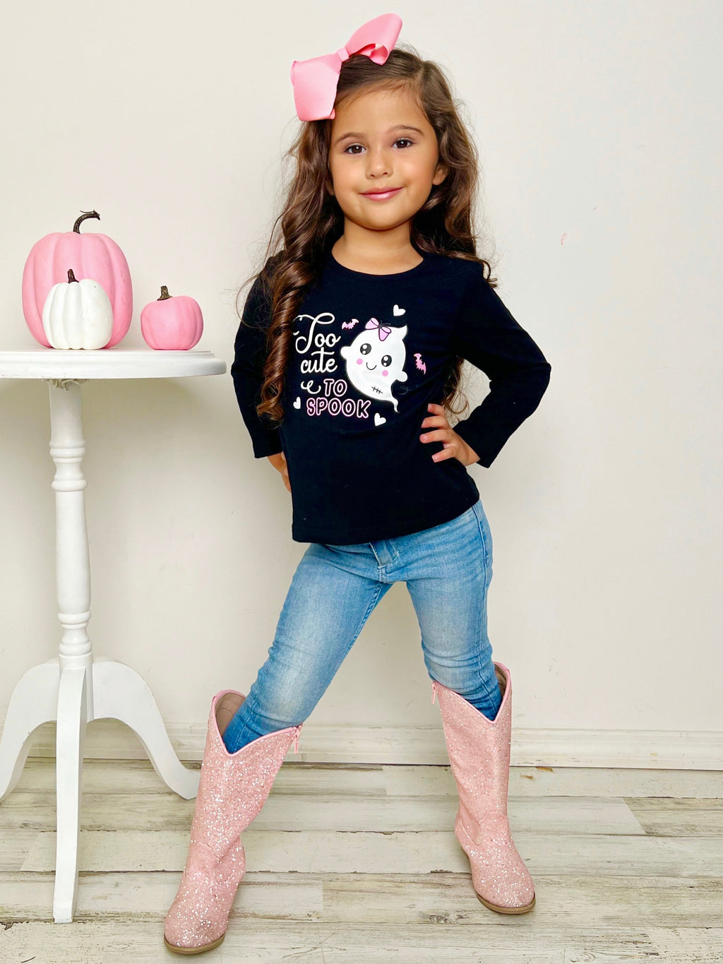 Mia Belle Girls Too Cute To Spook Long Sleeve Top SpadezStore
