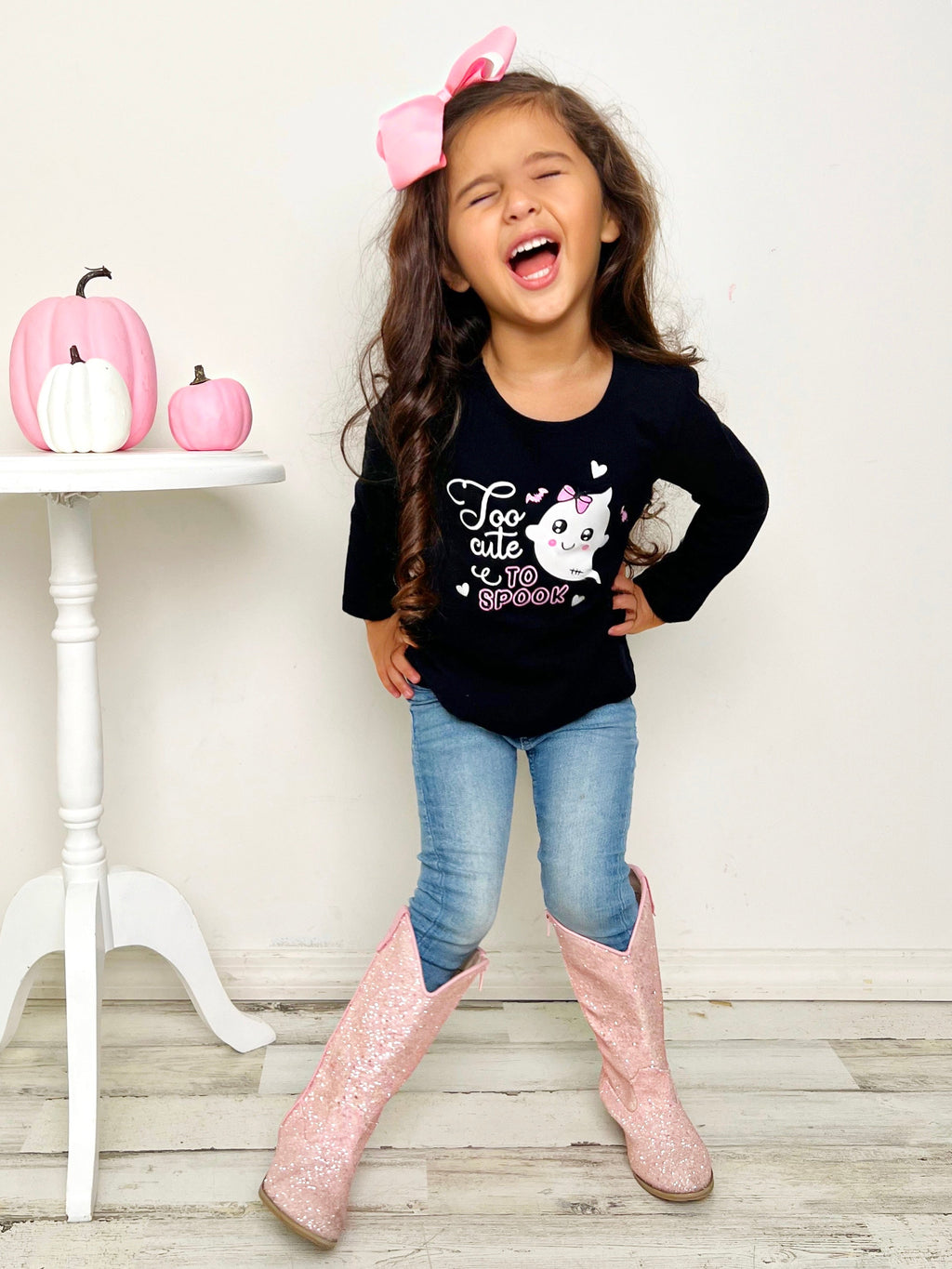 Mia Belle Girls Too Cute To Spook Long Sleeve Top SpadezStore