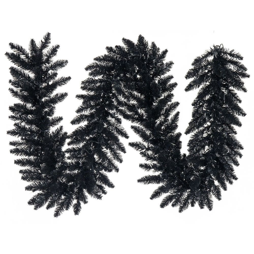 Perfect Holiday 9' x 10" Canadian Pine Garland in Black SpadezStore