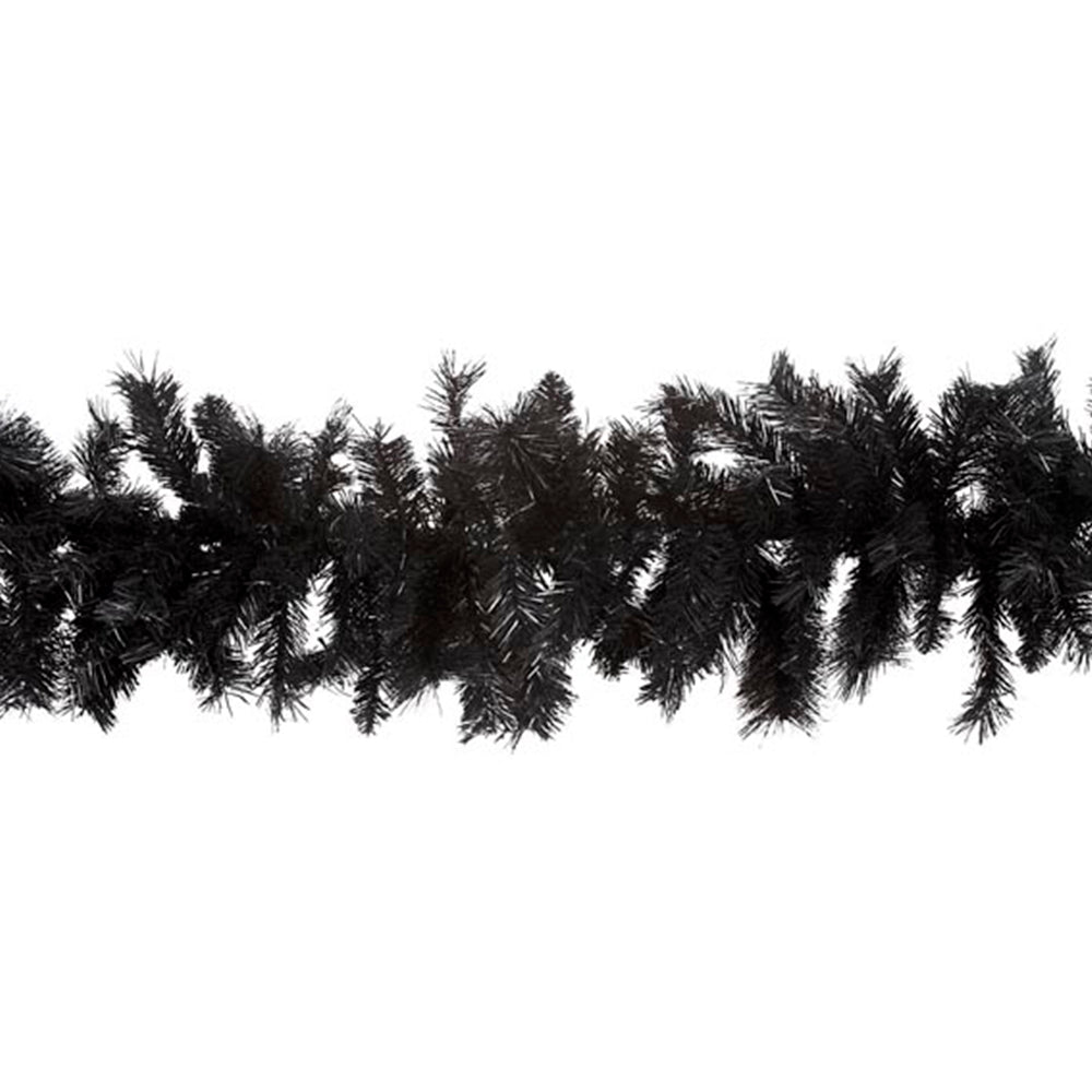 Perfect Holiday 9' x 10" Canadian Pine Garland in Black SpadezStore
