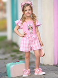 Mia Belle Girls L.O.L. SURPRISE! Cheery Cherry Pink Gingham Short Set SpadezStore
