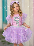 Mia Melle Girls L.O.L. SURPRISE! Unicorn Shimmer Tulle Skirt Set SpadezStore