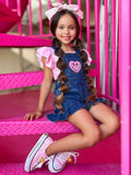 Mia Belle Girls SmileyWorld Happy Heart Top and Denim Overall Set SpadezStore
