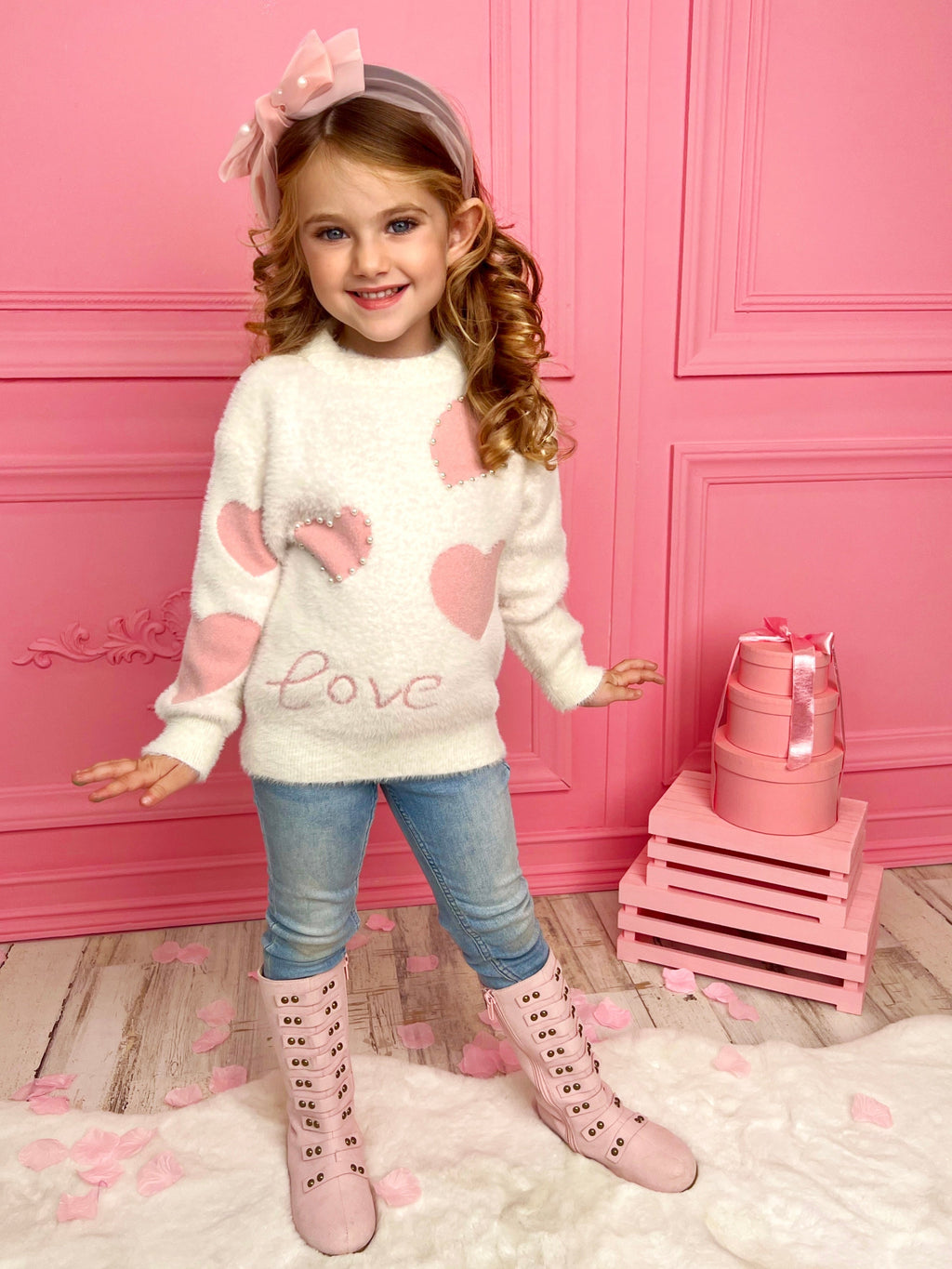 Mia Belle Girls Made To Love You Pearl Knit Sweater SpadezStore