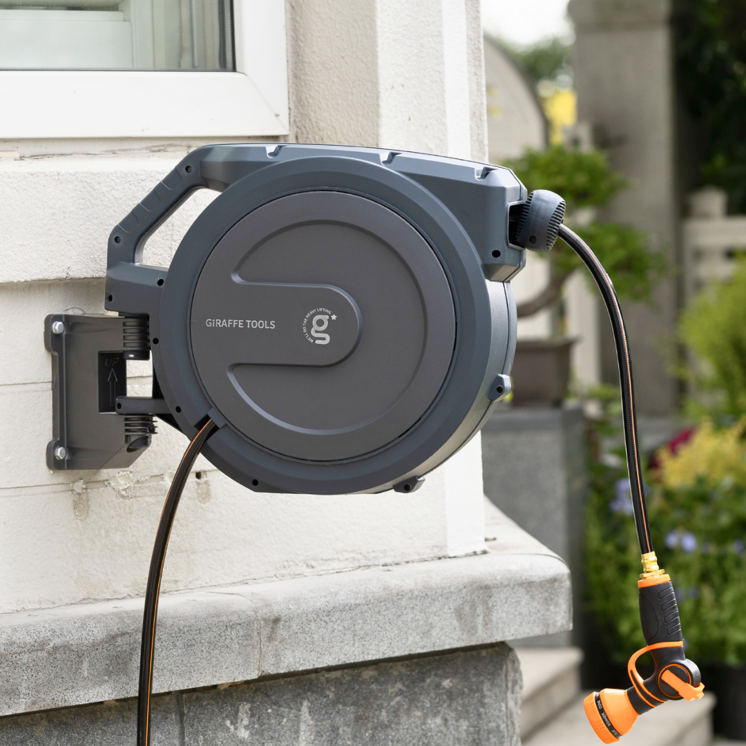 Giraffe Tools Retractable Garden Hose Reel-1/2in-78ft SpadezStore