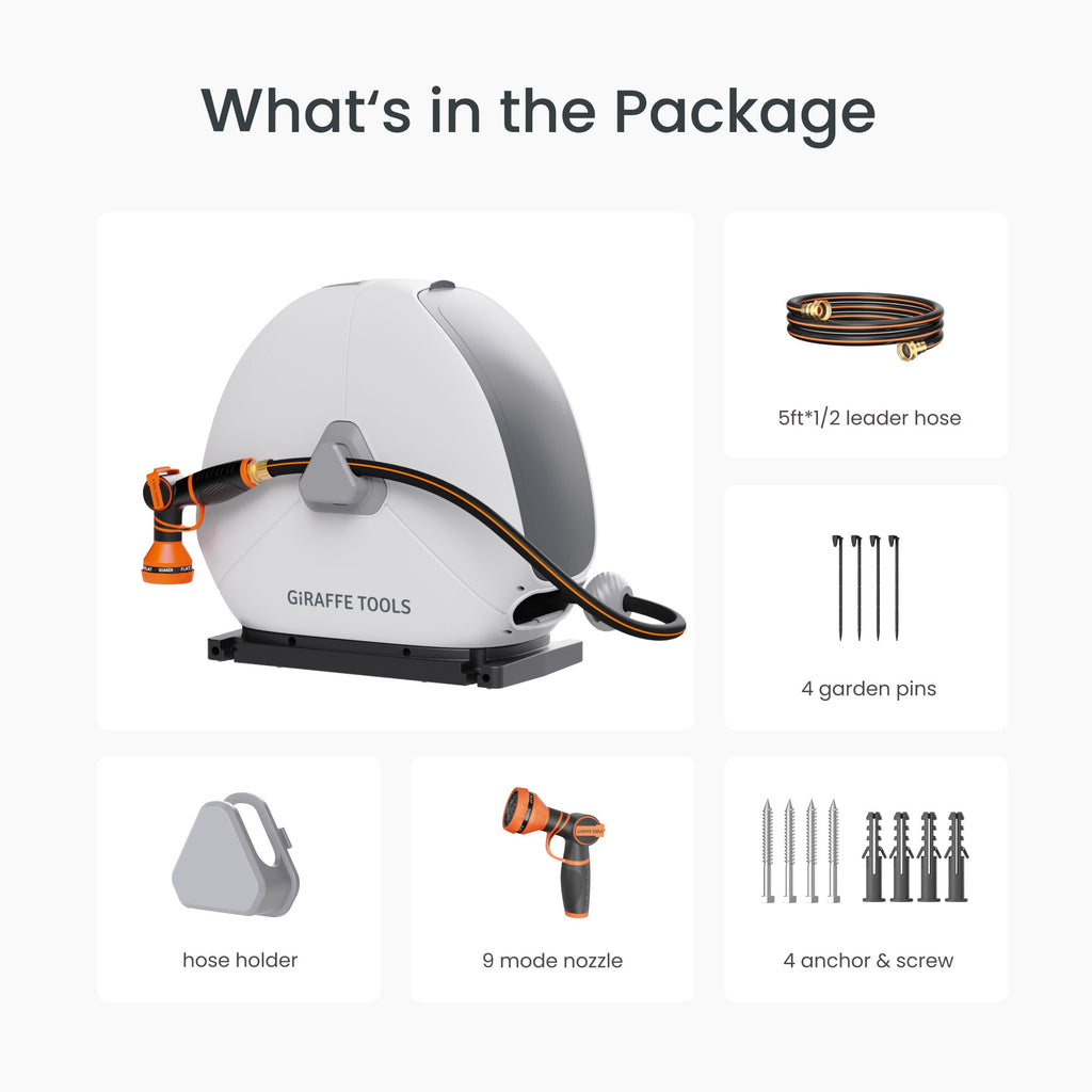 Giraffe Tools Ground-Mounted Retractable Hose Reel SpadezStore