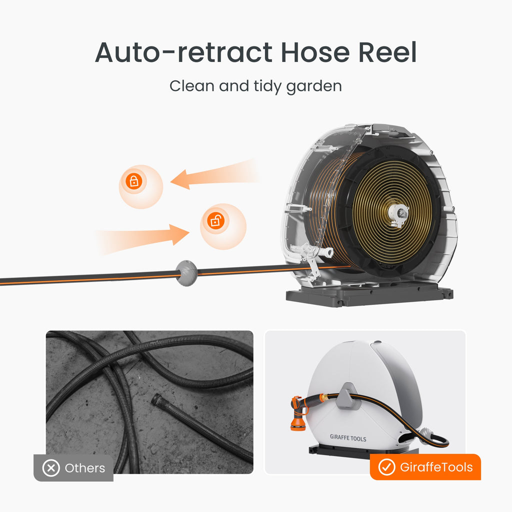 Giraffe Tools Ground-Mounted Retractable Hose Reel SpadezStore