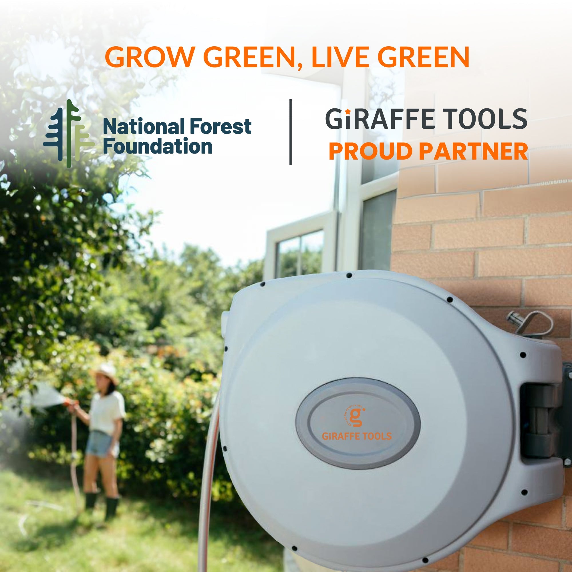 Giraffe Tools Retractable Garden Hose Reel-5/8 in-65ft SpadezStore