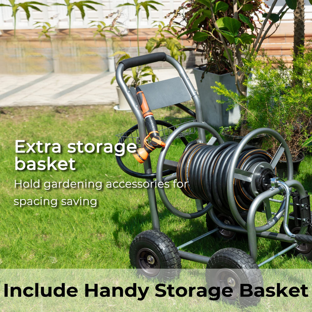 Garden Hose Reel Cart-4 Wheels-Heavy Duty SpadezStore