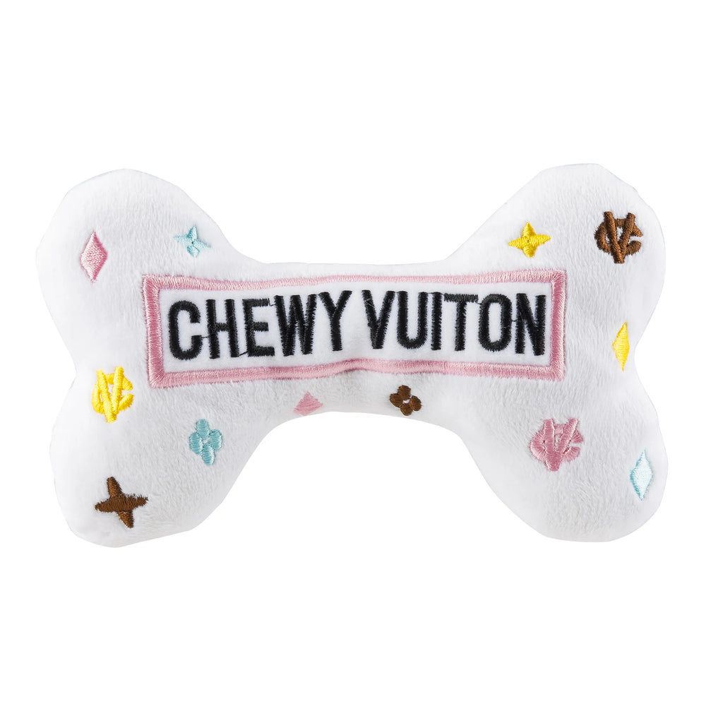 Haute Diggity Dog White Chewy Vuiton Bone Toy SpadezStore