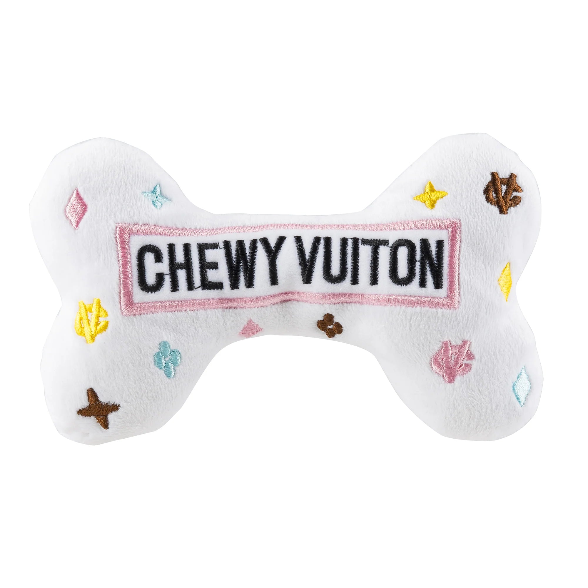 Haute Diggity Dog White Chewy Vuiton Bone Toy SpadezStore
