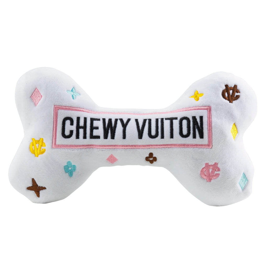 Haute Diggity Dog White Chewy Vuiton Bone Toy SpadezStore