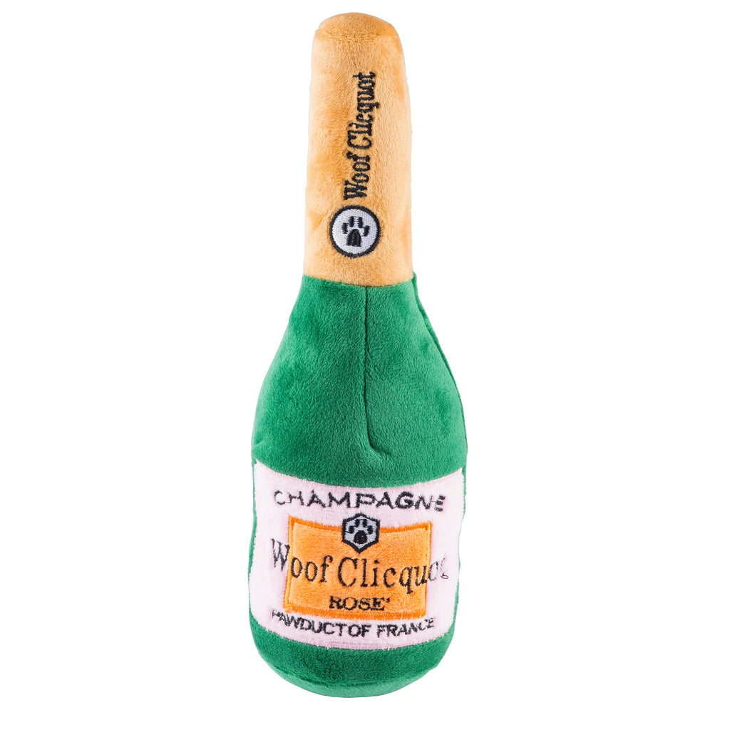 Haute Diggity Dog Woof Clicquot Rose' Champagne Bottle Plush Toy SpadezStore