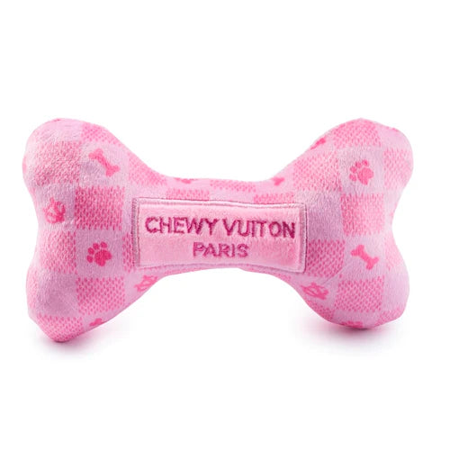 Haute Diggity Dog Pink Checker Chewy Vuiton Bone SpadezStore