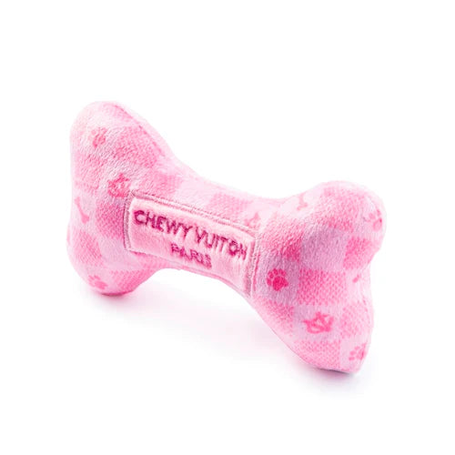 Haute Diggity Dog Pink Checker Chewy Vuiton Bone SpadezStore