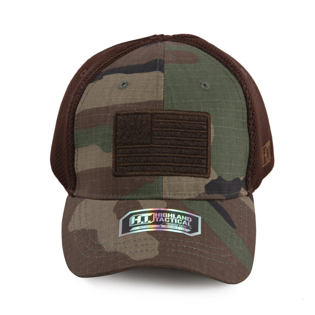 Highland Tactical American Flag Velcro - Soft Mesh Hat