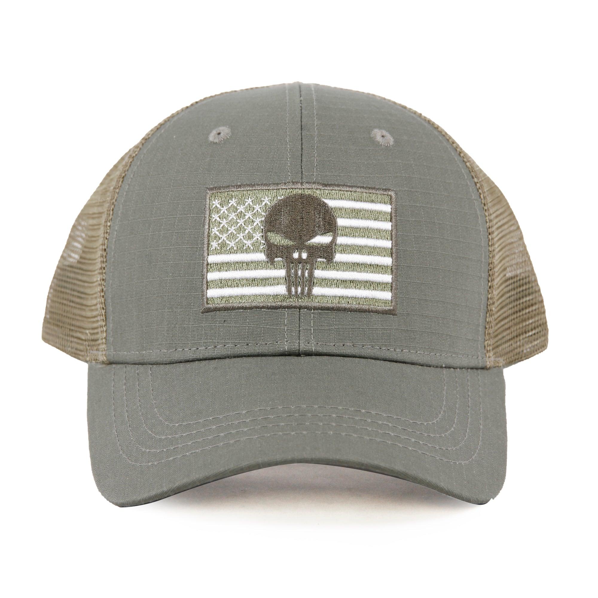 Highland Tactical American Flag/Punisher Skull Hat
