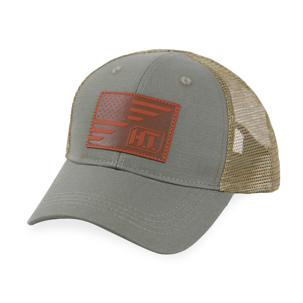 Highland Tactical American Flag/HT Leather Logo-Trucker Mesh