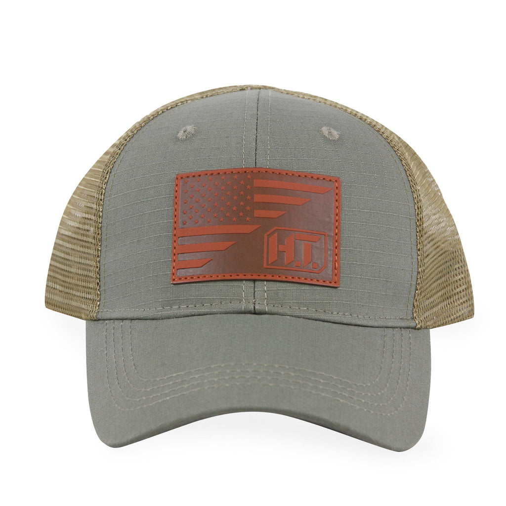 Highland Tactical American Flag/HT Leather Logo-Trucker Mesh