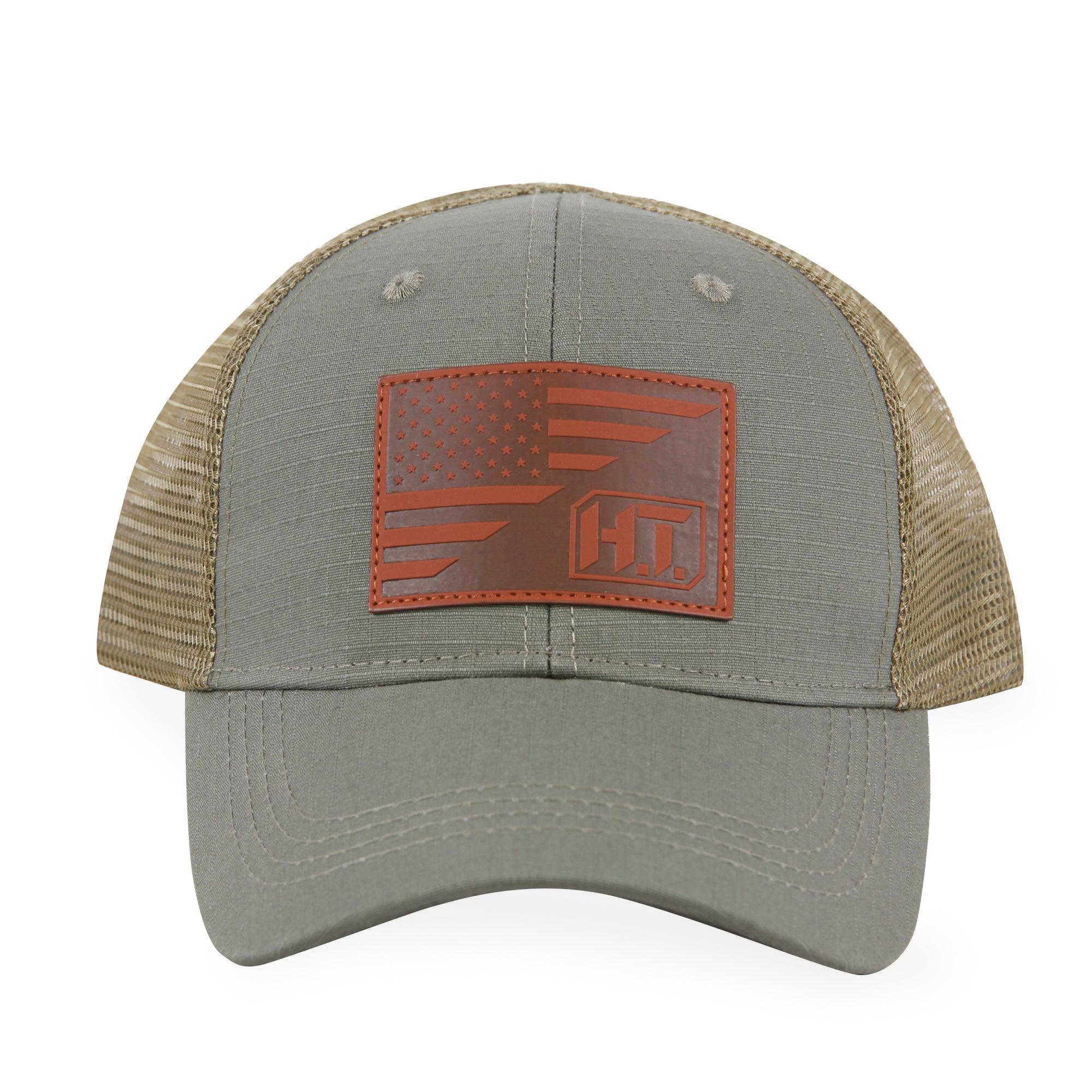 Highland Tactical American Flag/HT Leather Logo-Trucker Mesh