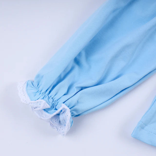 Honey Smocked Blue Nativity Hand Smocked Bloomer Set HS0032 SpadezStore