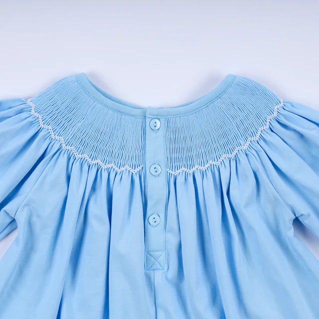 Honey Smocked Blue Nativity Hand Smocked Bloomer Set HS0032 SpadezStore