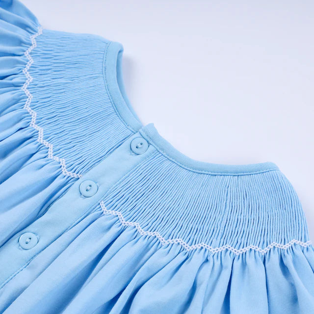 Honey Smocked Blue Nativity Hand Smocked Bloomer Set HS0032 SpadezStore