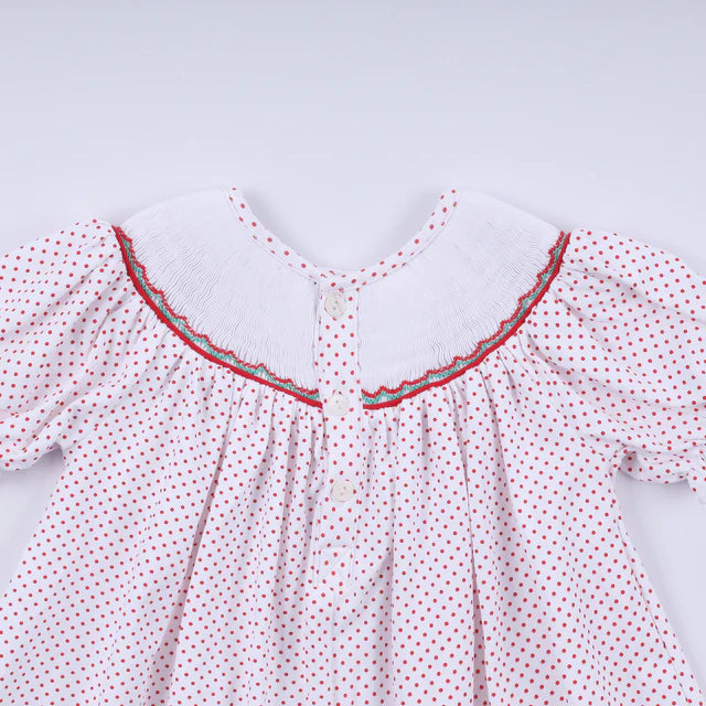 Honey Smocked Red Gingerbread Hand Smocked Ruffle Pants Set HS0049 SpadezStore