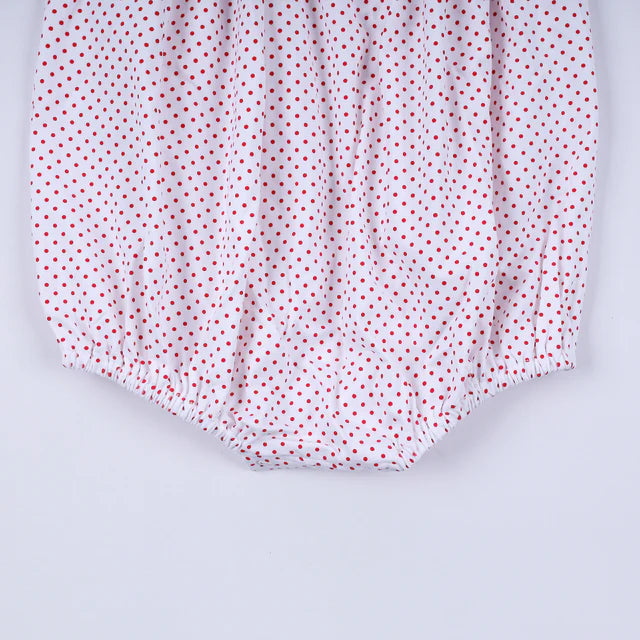 Honey Smocked Red Gingerbread Hand Smocked Bubble HS0050 SpadezStore