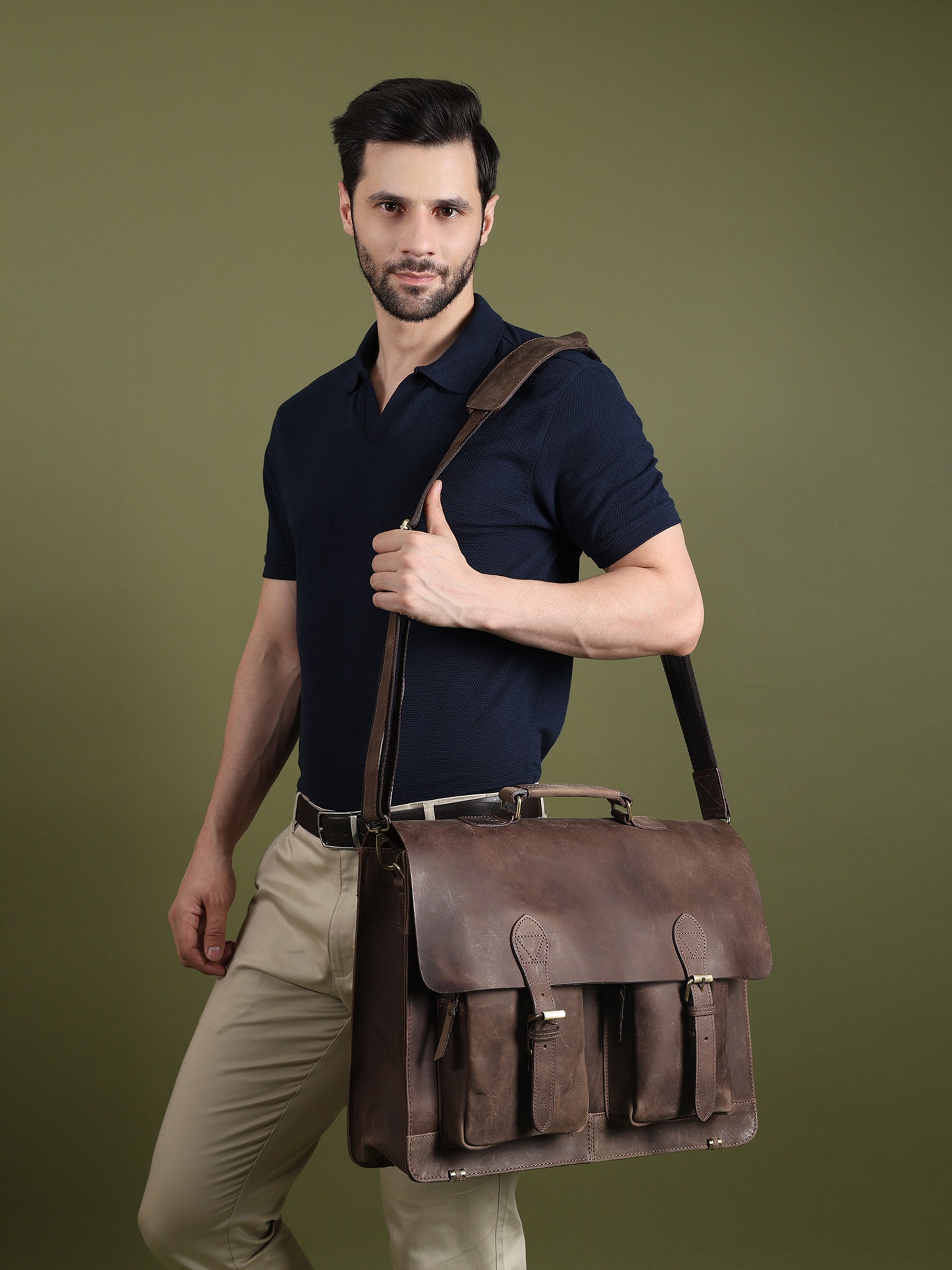 Classy Leather Bags Buffalo Leather Messenger Bag