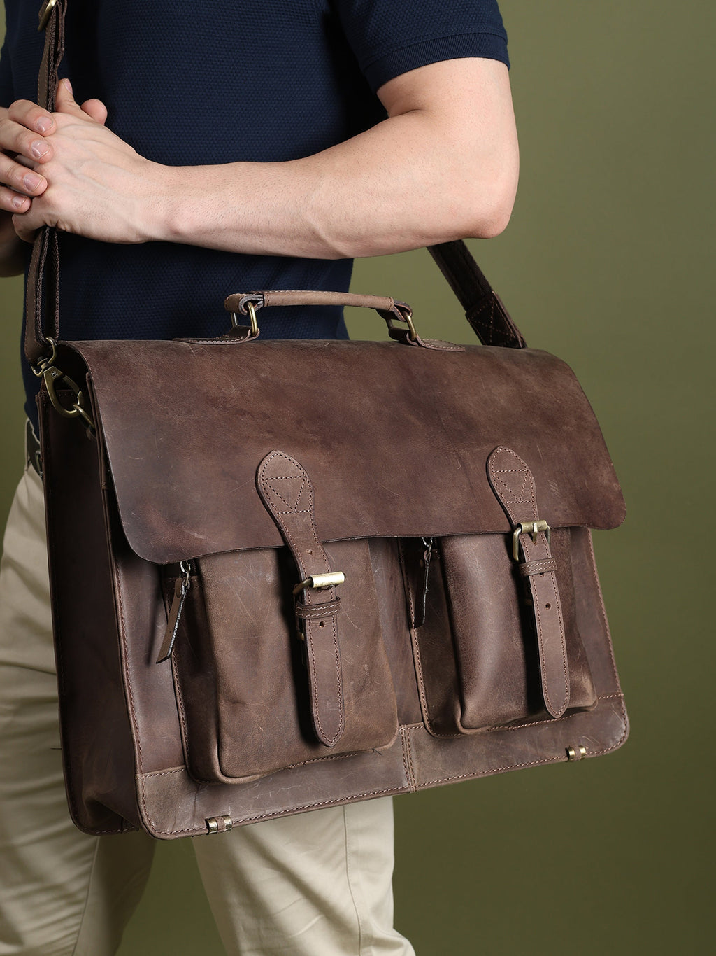 Classy Leather Bags Buffalo Leather Messenger Bag